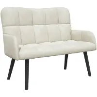 vidaXL Canapé deux places , couleur crème, 115 x 61 x 87 cm, velours