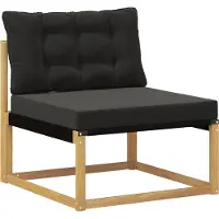 vidaXL Ensemble de canapés d'extérieur avec coussins, 3 pièces, blanc et noir