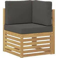 vidaXL Ensemble de salon de jardin , 9 pièces, blanc et anthracite, en polyester