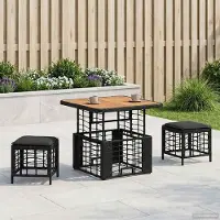 Prolenta Maison Exclusive - Ensemble de jardin pour repas, 3 pièces, noir et gris