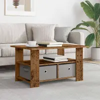Prolenta Table basse exclusive en bois recyclé, dimensions 77 x 55 x 42 cm, matériau : bois composite