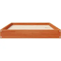 vidaXL Lit pour chien , brun cire, 92 x 64 x 9 cm, en bois de pin massif