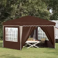 Prolenta Tente événementielle pop-up, modèle "Exclusive", dimensions 288 x 288 x 245 cm, couleur marron, tissu Oxford