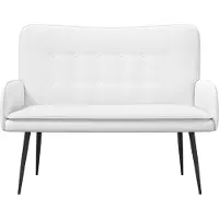 vidaXL Canapé 2 places blanc 115 x 61 x 87 cm en tissu