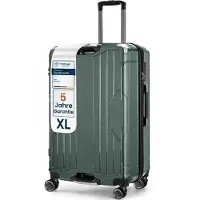 4FLY Valise de voyage rigide à coque en aluminium XL 77 cm (103 L) en PC+ABS – avec serrure TSA, 4 roulettes doubles pivotantes, bagages