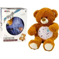Leantoys Les lumières de nuit ours en peluche sonnent en mode nuit et jour marron