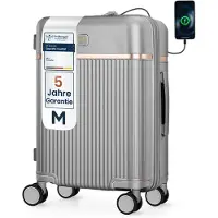 4FLY Valise cabine rigide M 54 × 37 × 23 cm (36 L) en polycarbonate – avec serrure TSA, 4 roulettes doubles pivotantes et poignée télescopique en aluminium