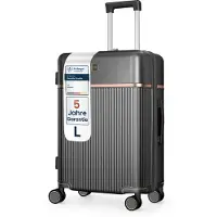 4FLY Valise rigide , 65 cm de large (68 L), en polycarbonate – avec serrure TSA, 4 roulettes doubles pivotantes et poignée télescopique en aluminium, bagage de voyage