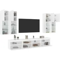 Prolenta Maison Exclusive - Ensemble TV 7 éléments avec éclairage LED, blanc