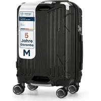 4FLY Valise rigide Carbo ABS+PC 20 pouces (bagage à main) – Taille M – Noir