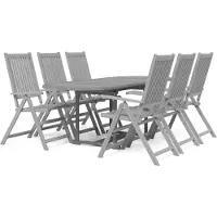 Syfax Ensemble à manger de jardin 7 pcs Bois d'acacia massif