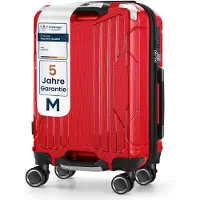 4FLY Valise cabine rigide M 54 × 37 × 23 cm (36 L) en polycarbonate – avec serrure TSA, 4 roulettes doubles pivotantes et poignée télescopique en aluminium