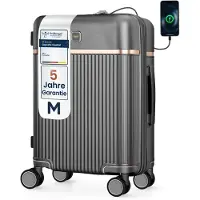 4FLY Valise cabine rigide M 54 × 37 × 23 cm (36 L) en polycarbonate – avec serrure TSA, 4 roulettes doubles pivotantes et poignée télescopique en aluminium