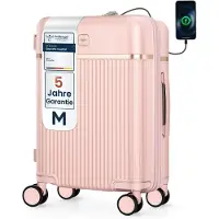 4FLY Valise cabine rigide M 54 × 37 × 23 cm (36 L) en polycarbonate – avec serrure TSA, 4 roulettes doubles pivotantes et poignée télescopique en aluminium