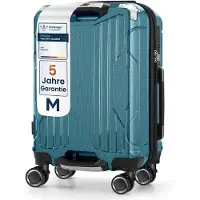 4FLY Valise cabine rigide M 54 × 37 × 23 cm (36 L) en polycarbonate – avec serrure TSA, 4 roulettes doubles pivotantes et poignée télescopique en aluminium