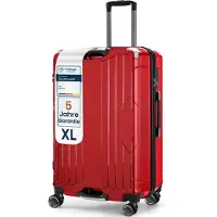 4FLY Valise de voyage rigide à coque en aluminium XL 77 cm (103 L) en PC+ABS – avec serrure TSA, 4 roulettes doubles pivotantes, bagages