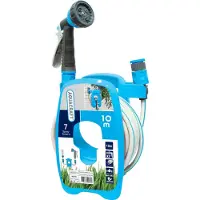 Aquacraft Enrouleur 990490, pour tuyau, KIT, avec tuyau d'arrosage 3/8", L-10 m, pistolet d'arrosage 7 motifs