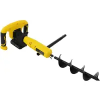 StarTech.com Tarière - Tarière électrique GUT141 - Moteur 20 V CC 350 W - Vitesse de rotation 550 tr/min - Foret en acier au manganèse - Chargeur 110–220 V - Jaune/Noir