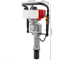 StarTech.com Tarière - Tarière à essence pour trous de poteaux - Moteur 52 cm³ 2 temps - Puissance 1900 W - Pour forets de 55 à 70 mm - Pour le jardin, le bâtiment, l'agriculture - Rouge