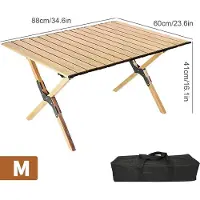 StarTech.com Table de camping - Table pliante - 88 × 60 × 41 cm (M) - Plateau à enroulement - Acier au carbone - Pour 4 personnes - Avec sac de transport