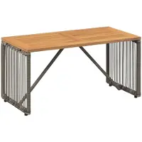 vidaXL Table d'extérieur Gris et marron 80 x 40 x 40 cm en polyrotin