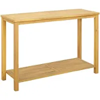Syfax Table console de jardin Acacia clair 110 x 40 x 75 cm