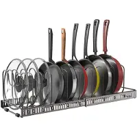 StarTech.com Rangement de cuisine - Support pour casseroles et couvercles à 10 compartiments - Taille réglable - Fer inoxydable - Pour placard et sous l'évier - Bronze