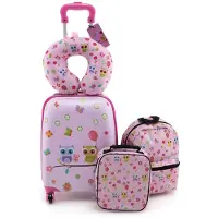 StarTech.com Ensemble de valises pour enfants - 5 pièces - Trolley et sac à dos - Boîte à goûter - Étiquette pour valise - Coussin de voyage - Polyester