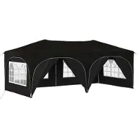 Syfax Tente de fête pop-up 575 x 288 x 245 cm Noir Tissu Oxford