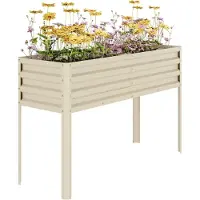 StarTech.com Jardinière surélevée / bac à fleurs - Jardinière surélevée avec pieds - 127 x 43 x 81 cm - Pour légumes / fleurs / herbes aromatiques - Extérieur (jardin / terrasse) - Beige