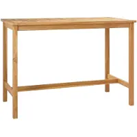 vidaXL Table de bar Nature 150 x 75 x 105 cm en bois massif de teck