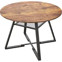 StarTech.com Table ronde de salle à manger/de cuisine - Table pour 4 personnes - Plateau en bois - Piètement en métal - Style minimaliste et moderne - À monter