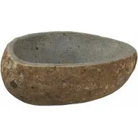 vidaXL Lavabo en pierre de rivière Gris clair (30-37) x (25-30) x 12 cm