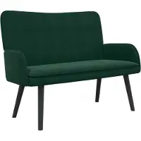 vidaXL Canapé deux places vert foncé 115 x 61 x 87 cm, velours