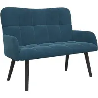 vidaXL Canapé deux places bleu 115 x 61 x 87 cm en velours