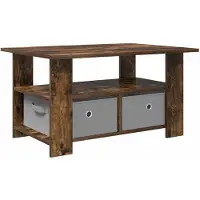 Syfax Table basse Chêne fumé 77 x 55 x 42 cm Bois d'ingénierie