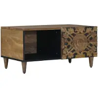 Syfax Table basse Marron 80 x 50 x 40 cm Bois de mangue massif