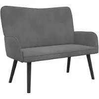 vidaXL Canapé deux places , gris foncé, 115 x 61 x 87 cm, velours