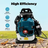 StarTech.com Souffleur à feuilles à dos - BBX9900 - Moteur à essence à quatre temps - Essence ≥ 92 octanes - Réservoir de 1,9 l - Démarrage manuel - 32 × 23 × 56 cm - Bleu