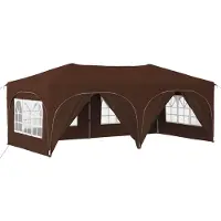 Syfax Tente de fête pop-up 575 x 288 x 245 cm Marron Tissu Oxford