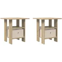 vidaXL Table de chevet avec tiroir 2 pcs Chêne Sonoma 41 x 40 x 45 cm