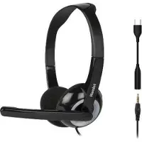 Hamlet HHEADMUS-CJ casque Avec fil Arceau Bureau/Centre d'appels USB Type-C Noir