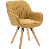 Meubles Cosy : chaises de salle à manger confortables en tissu jaune avec fonction pivotante à 360° - CARSON