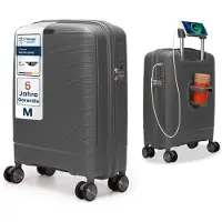 4FLY Valise rigide CoreMatte PP 20 pouces Bagage à main – Taille M – Gris