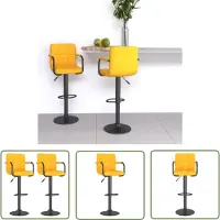 The Living Store Tabouret de bar 2 pcs. Velours jaune moutarde