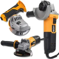 JCB | Meuleuse d'angle, jeu de 2 meuleuses, 600W 115mm + 2000W 230mm 230V