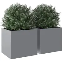 vidaXL Jardinières 2 pcs argenté 32x30x29 cm acier galvanisé