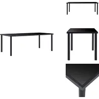 vidaXL Table de salle à manger noire 200 x 100 x 75 cm verre trempé - Tables de salle à manger