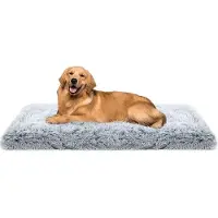 OEM Lit pour chien, grand coussin pour chien, lavable, tapis moelleux pour chien, peluche longue, rembourrage moelleux, vert ombré, 120 x 80 x 10 cm