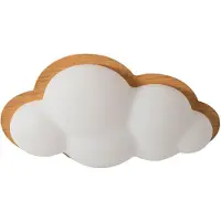 Alpinaluz Applique murale LED 3D « Wolke » pour enfants, 12 W, 1260 lm, polycarbonate, socle aspect bois, température de couleur 3000 K/4000 K/6000 K, 33 x 22 cm